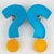 1980s Kaso Acrylic Dangle Clip Earrings in Blue and Orange For Sale - Image 5 of 8