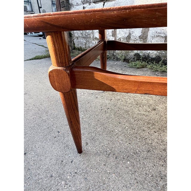 Wood Mid-Century Tiled Checkerboard Danish-Style Side Table by Reiss Furniture For Sale - Image 7 of 13