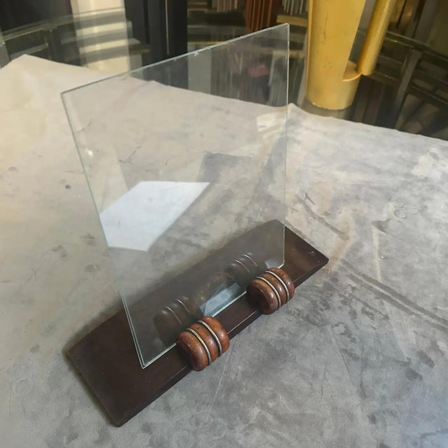 Brown An Elegant 1930s Wood and Chromed Metal French Picture Frame For Sale - Image 8 of 16