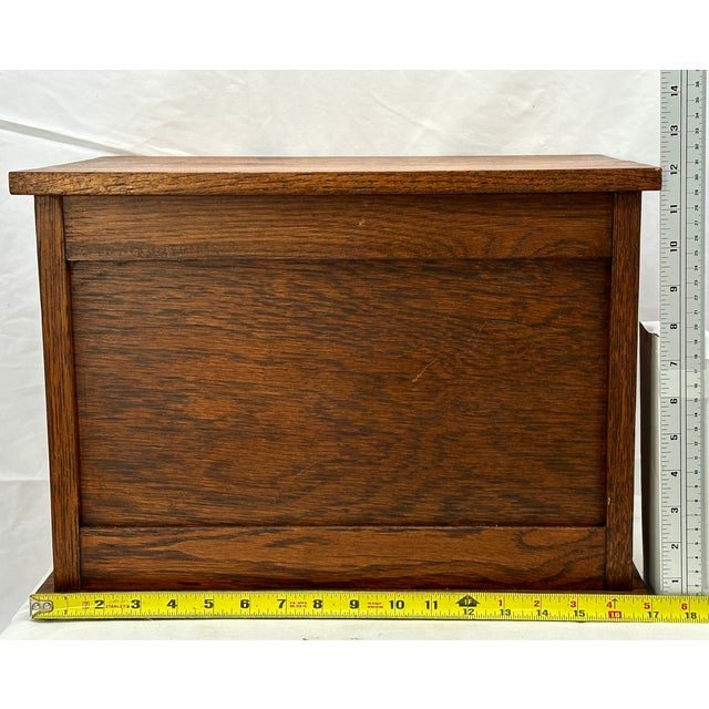 Unusual Antique American Solid Oak Table - Desk Top "Roll Front" Organizer & File Cabinet Circa 1900 For Sale - Image 18 of 18