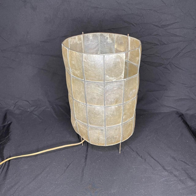 Mid 20th Century Capiz Shell Drum Light For Sale In Columbia, SC - Image 6 of 7