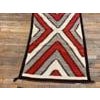 Textile 1930s Gray Red Geometric Antique Native American Navajo Rug 2'8" X 5' Flatwoven Wool Carpet For Sale - Image 7 of 8