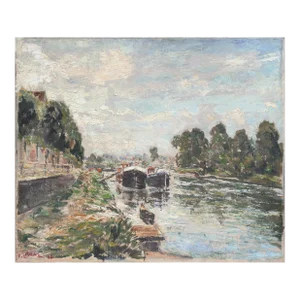 'River Landscape, 1948' by Fernand Laval, French Impressionist, Musée d'Art Moderne, Salon d'Automne