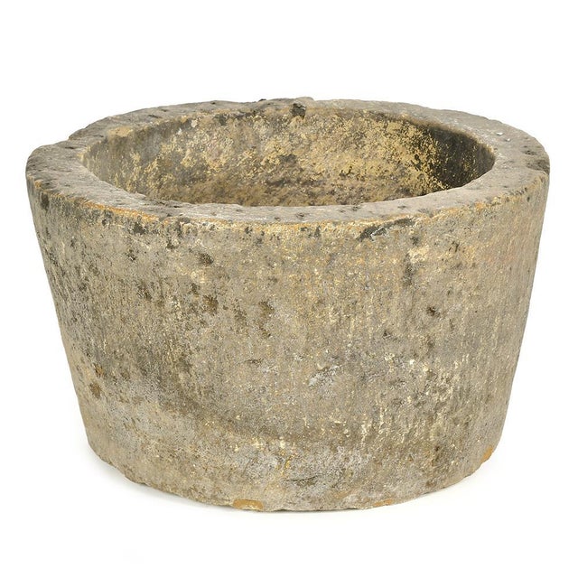 Stone Antique Round Stone Planter For Sale - Image 7 of 7
