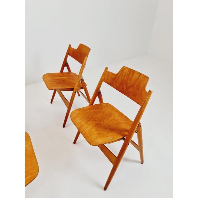 Austrian SE18 Folding Chairs by Egon Eiermann for Wilde & Spieth, 1950s Set of 4 For Sale - Image 5 of 18
