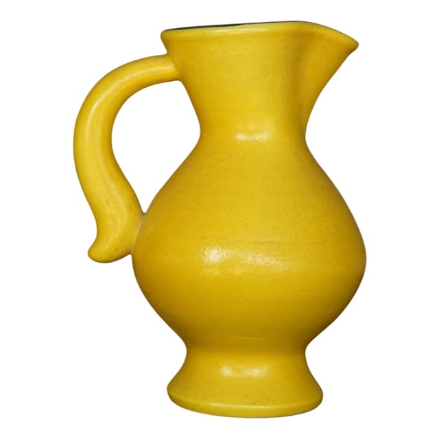 Ceramic Yellow Pitcher Jug by Pol Chambost, France, 1950s For Sale