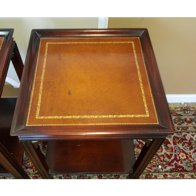 Vintage Leather Top End Tables Odditieszone