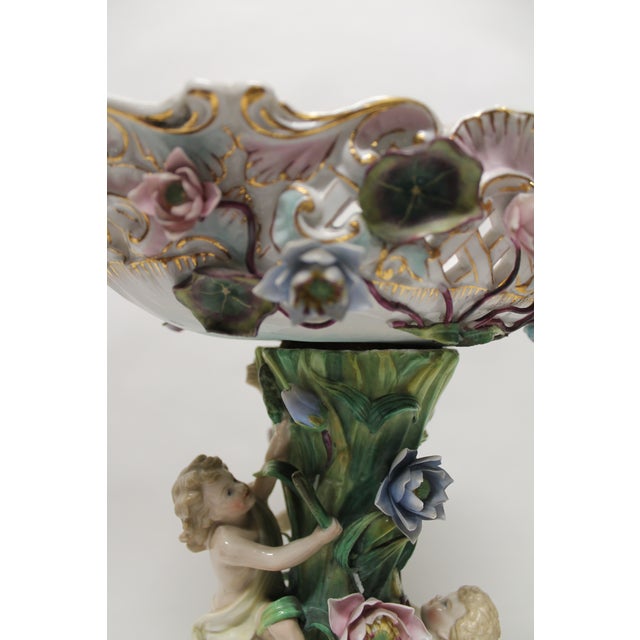 19th Century German Porcelain Figural Centerpiece / Compote For Sale - Image 11 of 11