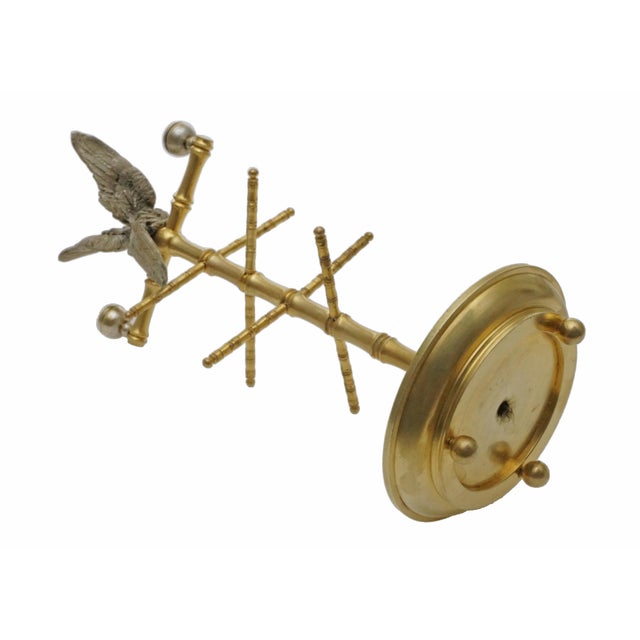 French Antique Parrot Perch Gilt & Silvered Bronze Ring Holder Jewelry Stand Porte Bijoux For Sale - Image 3 of 6