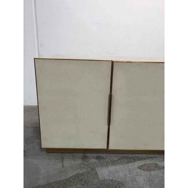 Restoration Hardware Modern Cela Shagreen-Inspired Leather Sideboard Buffet For Sale In Los Angeles - Image 6 of 13