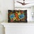 1930s Hand Painted Mexican Folk Art Tray With Polychrome Flowers and Bird For Sale - Image 4 of 16