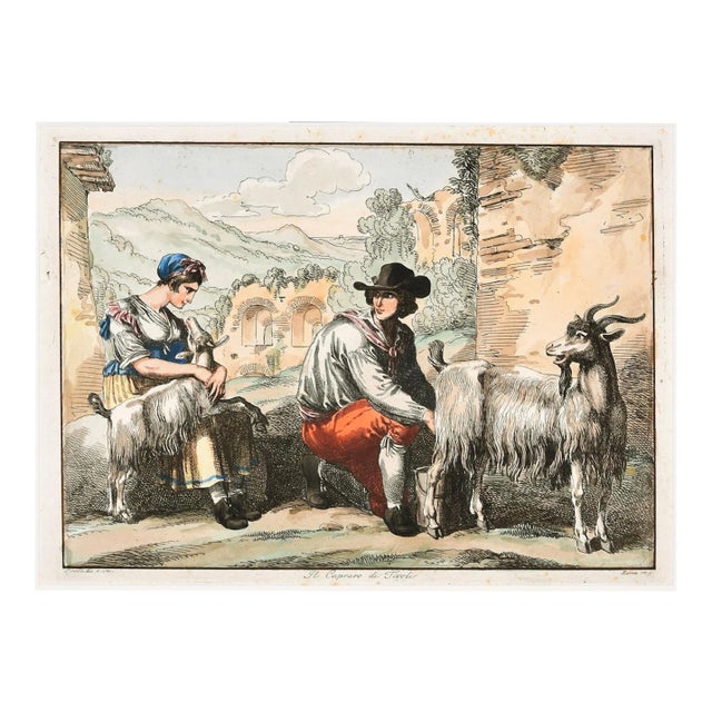 The Goatherd in Tivoli - Etching by Bartolomeo Pinelli - 1819 1819 For Sale