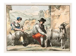 The Goatherd in Tivoli - Etching by Bartolomeo Pinelli - 1819 1819