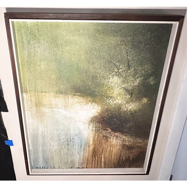 Up for sale is a Vintage Howard Nordlund - “By the River” Framed Oil Painting on Masonite Board (American/Michigan) (Circa...