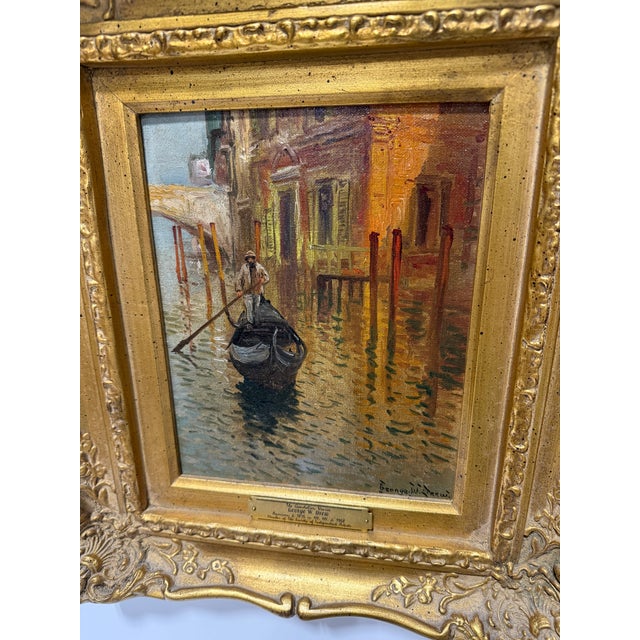 Wood George W. Drew (American, 1875–1968) "The Gondolier Venice" Oil Painting For Sale - Image 7 of 9