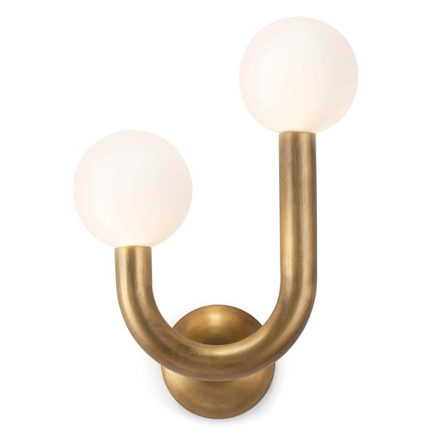 Regina Andrew Happy Steel Sconce Left Side, Natural Brass For Sale - Image 10 of 10
