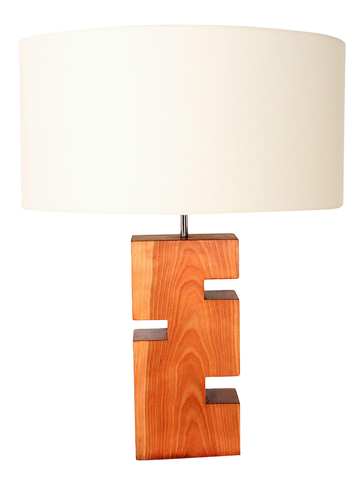 geometric wood table lamp