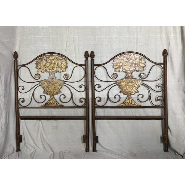 Italian Painted Wrought‑Iron Panels by Slayman Forge — Pair (1995) For Sale - Image 3 of 12