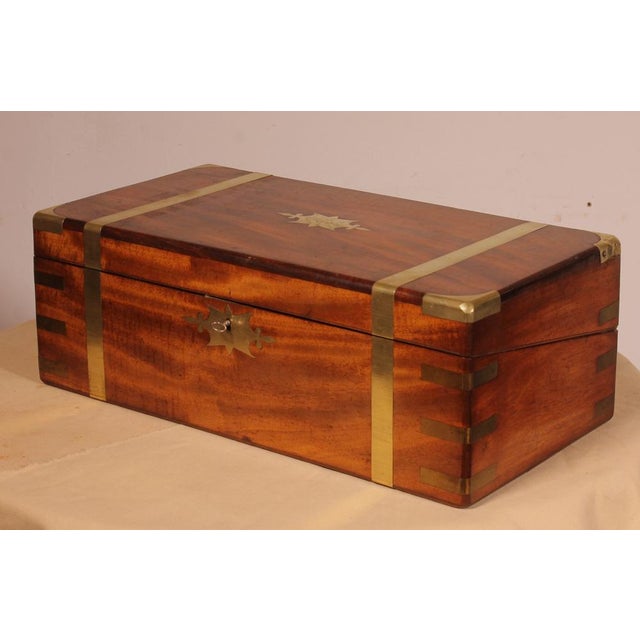 Marine Writing Desk in Mahogany with Hidden Compartment, 1800s For Sale - Image 6 of 14