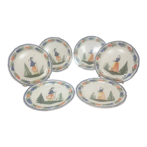 Hand Painted Quimper French Pottery Plates
