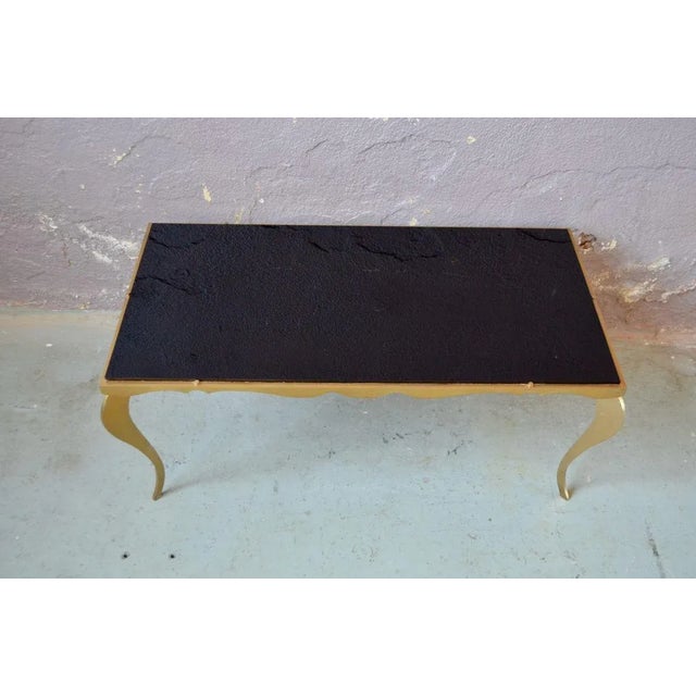 Vintage French Neo-Louis XVI Black Glass Coffee Table, 1960s For Sale - Image 13 of 18