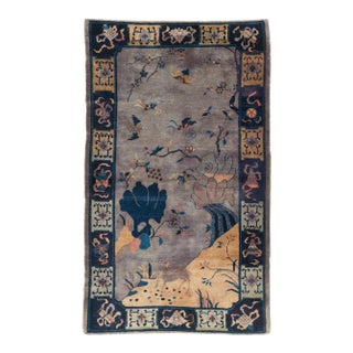 Galerie Shabab Collection Mid-20th Century Chinese Art Deco Accent Rug For Sale