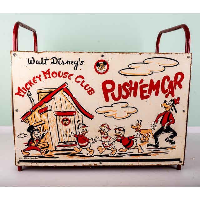 Mid-Century Modern 1930s Walt Disney’s Mickey Mouse Club ‘Push ’Em Car’ Toy Chest For Sale - Image 3 of 5