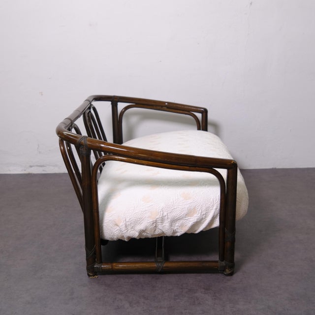 Vintage Two-Seater Bamboo Sofa with Cushions, 1950s For Sale - Image 6 of 18