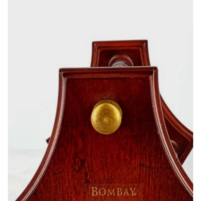 Victorian 12.75" Bombay Co. Vintage Blown Glass, Mahogany & Brass Hourglass For Sale - Image 3 of 4
