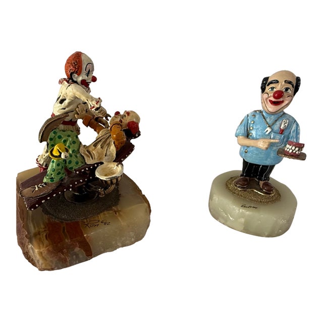 A Pair of Signed Ron Lee Dental Clown Figurines For Sale