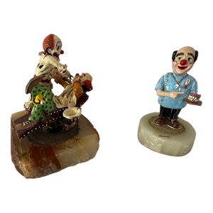 A Pair of Signed Ron Lee Dental Clown Figurines