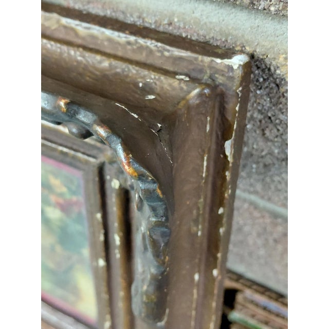 Victorian Ornate Walnut Frame and Print With Leather Banding For Sale - Image 9 of 11