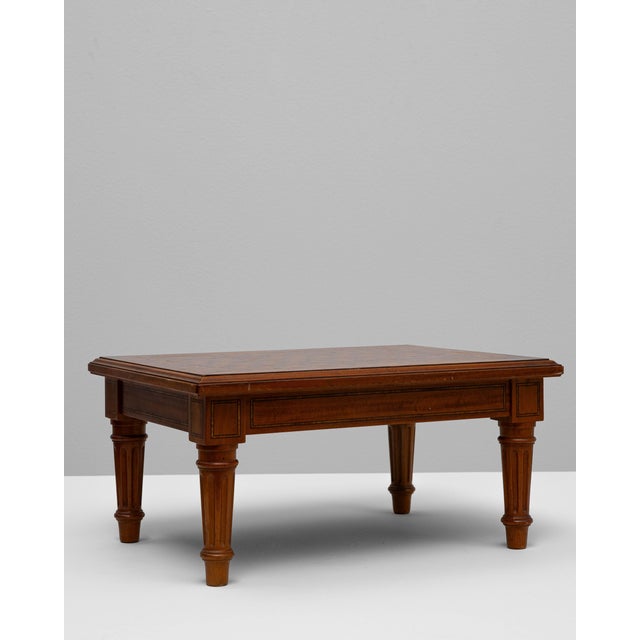 Neoclassical 20th Century French Wooden Pedestal Table With Geometric Top For Sale - Image 3 of 18