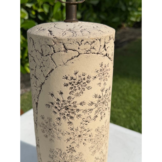 Vintage Curtis Faux Plaster Botanical Table Lamp For Sale - Image 4 of 12