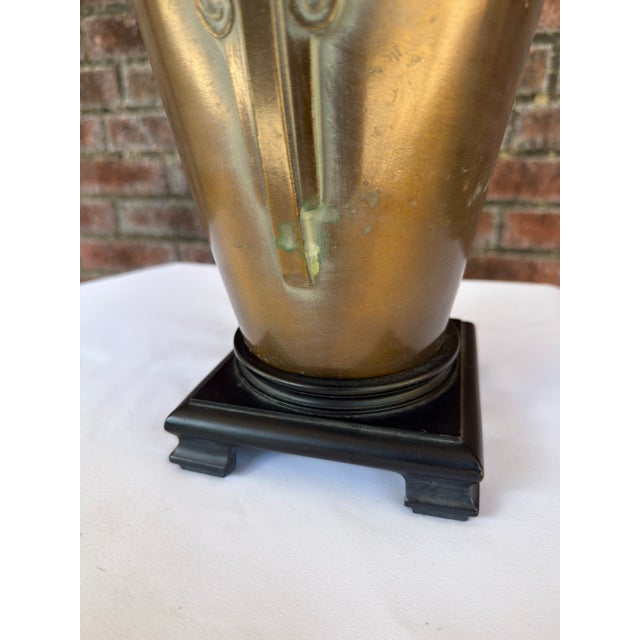 Mid 20th Century Vintage Frederick Cooper Style Archaic Bronze "Taotie" Lamp | James Mont Era Chinoiserie For Sale - Image 5 of 12
