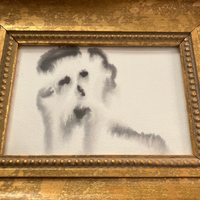 Original 5 x 7 painting on heavy paper unsigned Overall size with new old stock frame is approximately 9 x 11