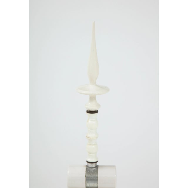 1970's French table lamp with a cluster of Bronzed colored Lily pads. The lamp has been newly rewired with two standard...