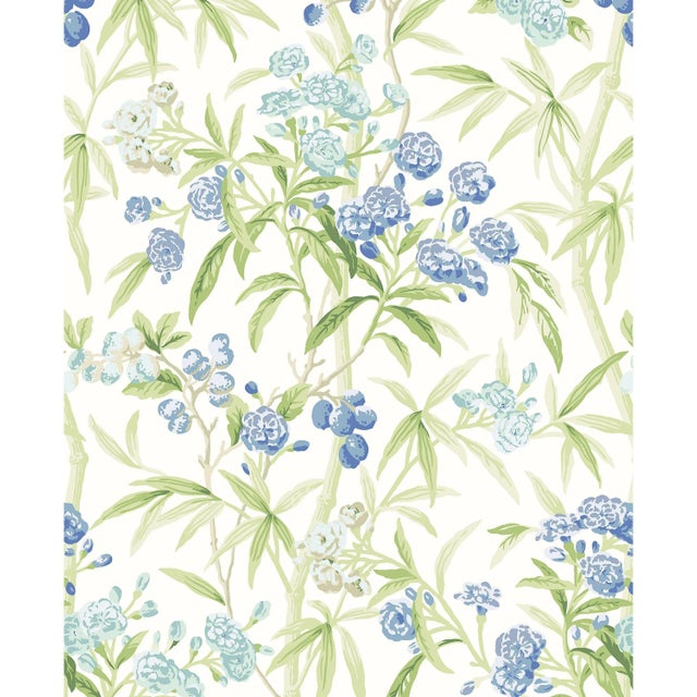 The House of Scalamandré Lanai Wallcovering, Lagoon For Sale