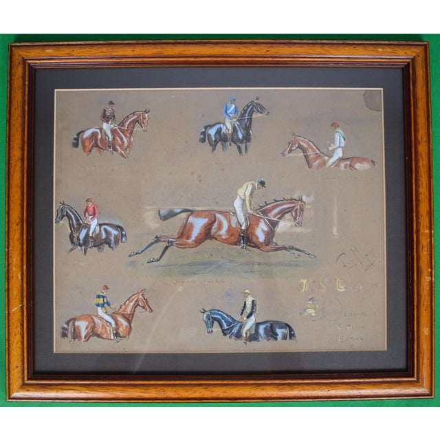 Art Sz: 11 1/2"H x 14 1/2"W Frame Sz: 15 7/8"H x 18 3/4"W Watercolour & mixed media The 1886 St Leger Stakes was won by...