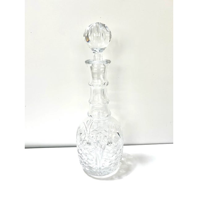 Vintage Cut Crystal Decanter With Stopper – Elegant Barware for Whiskey or Bourbon For Sale - Image 4 of 8