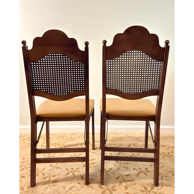 Stakmore Company Vintage Mid-Century Stakmore Cane Back Folding Chairs, Set of 6 For Sale - Image 4 of 11