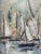 Vintage Framed Impressionist Oil on Board Painting of Sailboats, Circa 1974 For Sale - Image 12 of 16