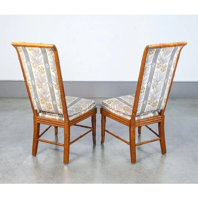 Brown Hollywood Regency Beech Chairs, Set of 6 For Sale - Image 8 of 11