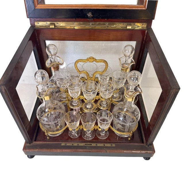 Liqueur decanter, wood, ormolu, engraved baccarat crystal, napoleon iii, circa 1880 – france type: liqueur decanter...