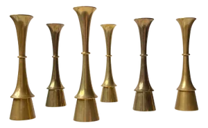 Mid-Century Brass Candleholders by Jens Harald Quistgaard, 1960s, Set of 6