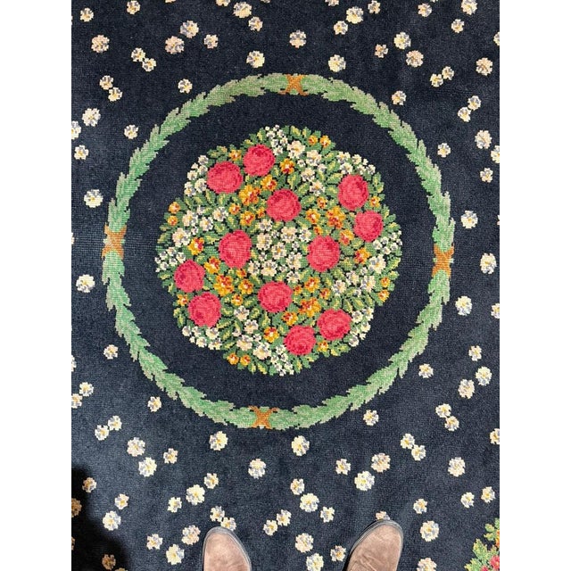 This round rug, made in England, is rare and very curious. It comes from the Eccentric Trading Company of London: a...