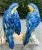 Pair of Large 1980s Italian Hand Painted Porcelain Macaw Parrot Bird Sculptures For Sale - Image 10 of 12