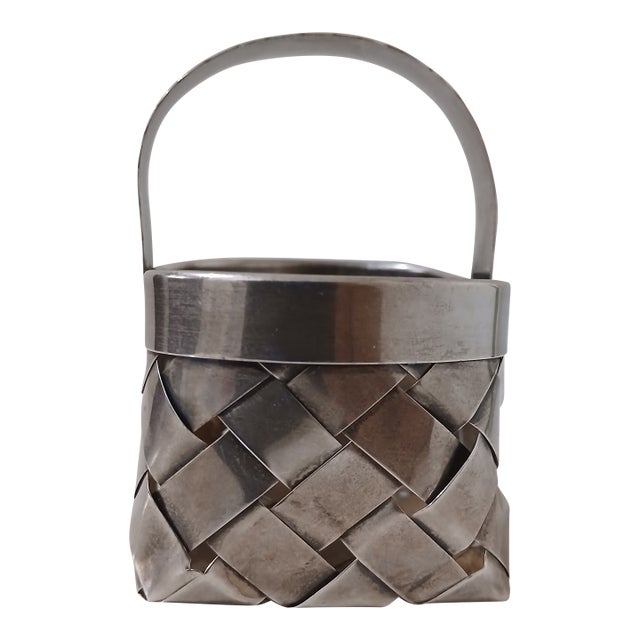 Cartier Sterling Silver Mini Hand Woven Basket For Sale