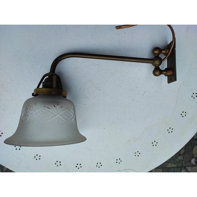 Metal Art Nouveau Brass Wall Sconce, 1890s For Sale - Image 7 of 8
