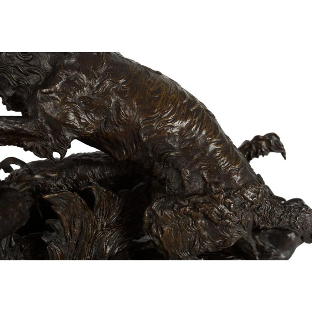 Authentic Atelier Cast Antique Bronze Sculpture of Duck Hunt by Pierre Jules Mene For Sale - Image 11 of 12